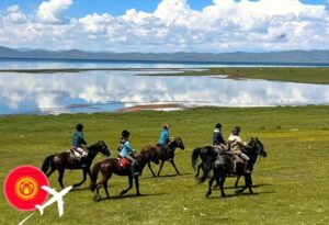 天空のソンクル湖を駆け足半周＆鷹匠&温泉｜ビシュケク現地発！7泊8日乗馬ツアー【中級者】